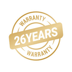 26 Years Warranty Vector