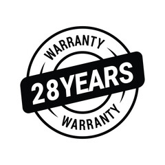 28 Years Warranty Vector