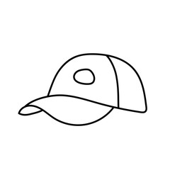 Baseball cap in doodle style. Vector isolated on white background