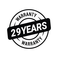 29 Years Warranty Vector