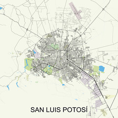 San Luis Potosí, Mexico map poster art