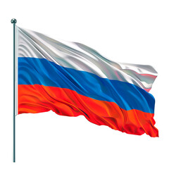 Fototapeta premium Russian flag waving over isolated transparent background