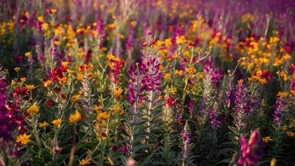 Obraz premium Radiant Garden of Mixed Flowers