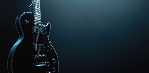 a image of a black electric guitar with a black body