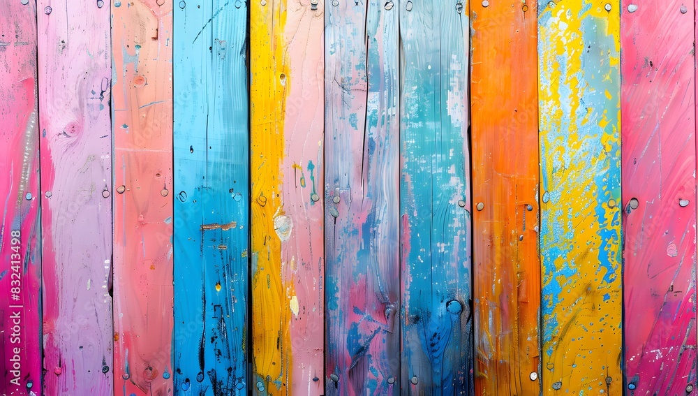 Wall mural festive triangle flags on a bokeh summer or spring background