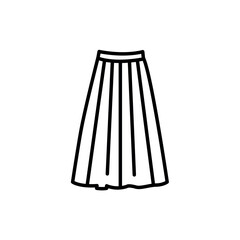 Women skirt black line icon. Summer clothes.