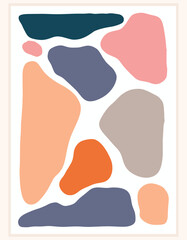 Colorful Abstract Shapes blob element set digital art painting wall decoration