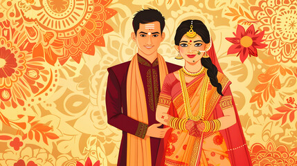 South india engagement invitation background