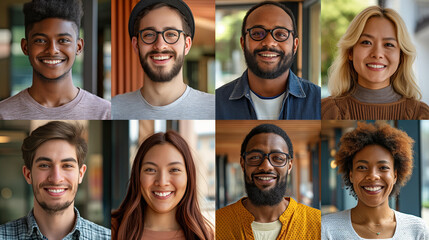 Collection of cheerful diverse individuals. Great for representing global teams, community, and inclusive cultures in corporate and educational settings.