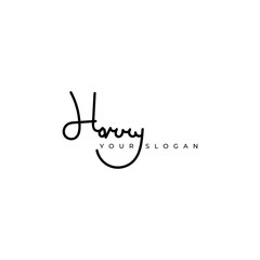 Harry name signature logo vector design