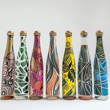 3D model of Custom printed bottle labels and shrink sleeves for branding