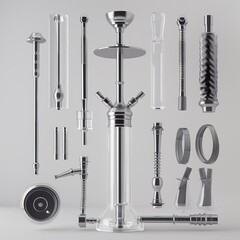 3D model of Detachable and modular hookah components for easy cleaning