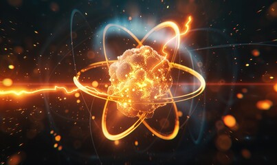 Glowing Atom with Electron Orbits