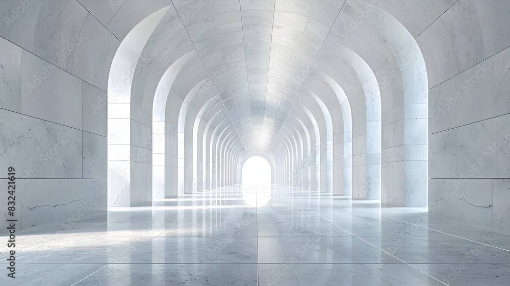 Poster spacious modern architecture: a minimalist and elegant large empty room exuding luxury and high-end 
