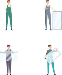 Collection of illustrations featuring businessmen in various poses with signs, ideal for presentations