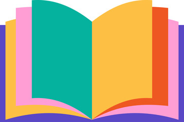 Colorful open book icon