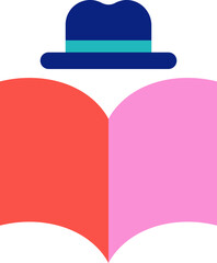 Open book and hat icon