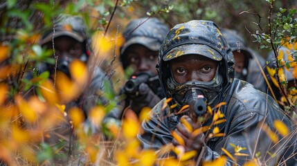 Thrilling Paintball Game in Thorny Bush - Unprotected Kids in Action
