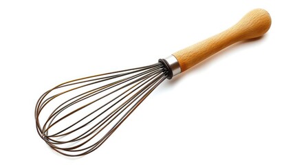 Hand Whisk on White Background Professional Food Tool in Natural Light