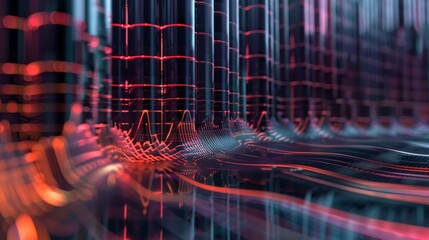 audio AI, digital background and space area for text