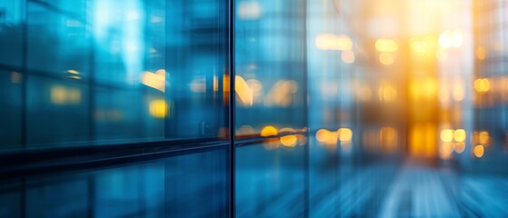 Blurred glass wall of modern business office building