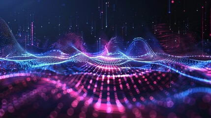 audio AI, digital background and space area for text