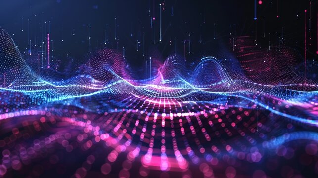 audio AI, digital background and space area for text - Powered by Adobe