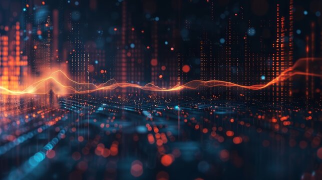 audio AI, digital background and space area for text