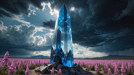 Crystal Spire in a Field of Flowers