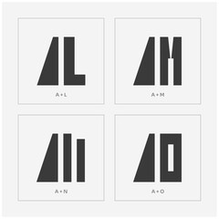 Abstract Monogram Geometric Simple Logo Set