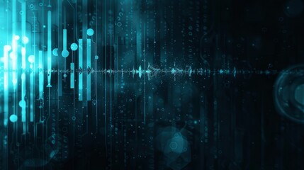 Fototapeta premium audio AI, digital background and space area for text