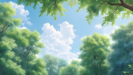 sun shining through the trees