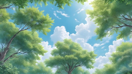 Obraz premium sun shining through the trees