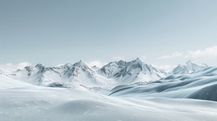 Snow-covered mountains under a clear sky, illustrating the majesty and fragility of natural environments