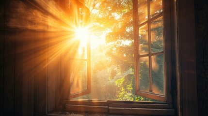 Sunlight streaming through an open window, representing the warmth and hope of freedom
