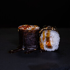 Maki roll with rice, nori and eel