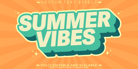 Summer sale text effect, editable marketing and beach text style