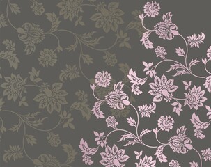 Colorful paisley floral pattern , textile swatch , royal India	