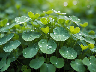 leaves with drops of water