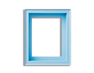 Simple blue square frame on transparent background in PNG format. This simple design is free of pattern. Provides flexibility and ease of use for a variety of graphic design projects