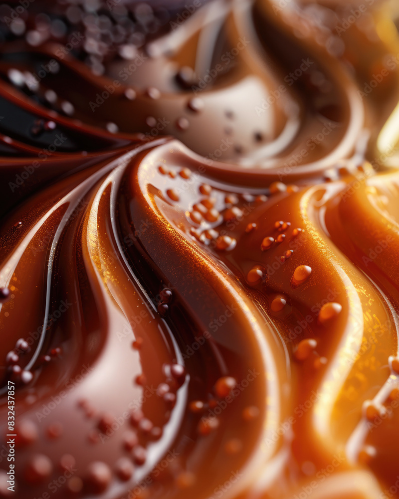 Aufkleber a close up of a chocolate dessert with a swirl pattern. the dessert is made of chocolate and has a s