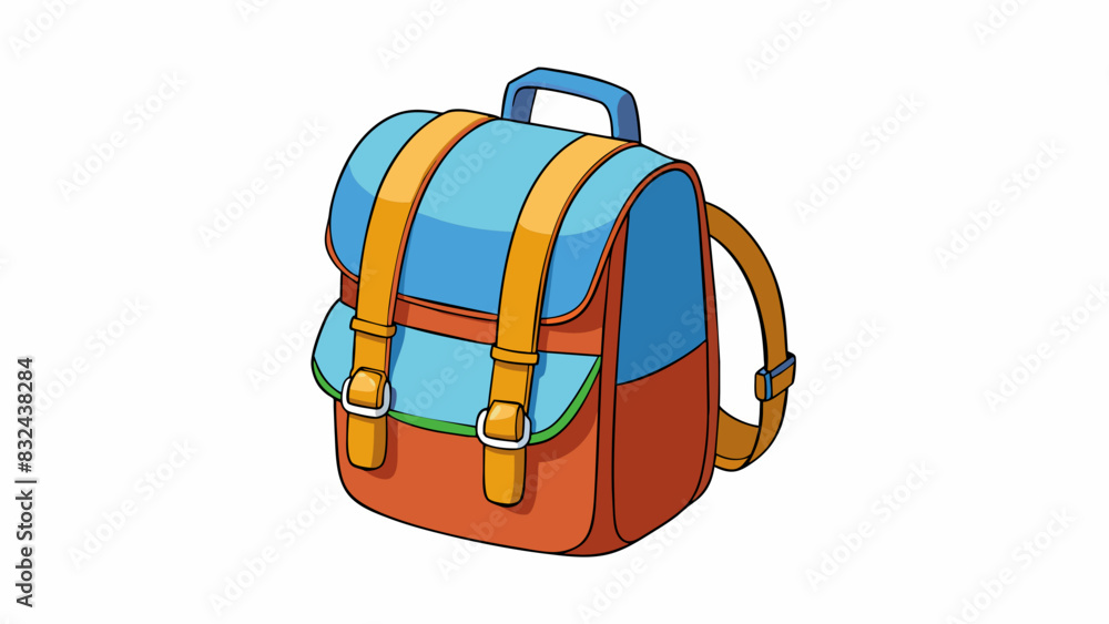 Poster a backpack is a bag with two ss that can be carried on ones back for convenience.. cartoon vector.