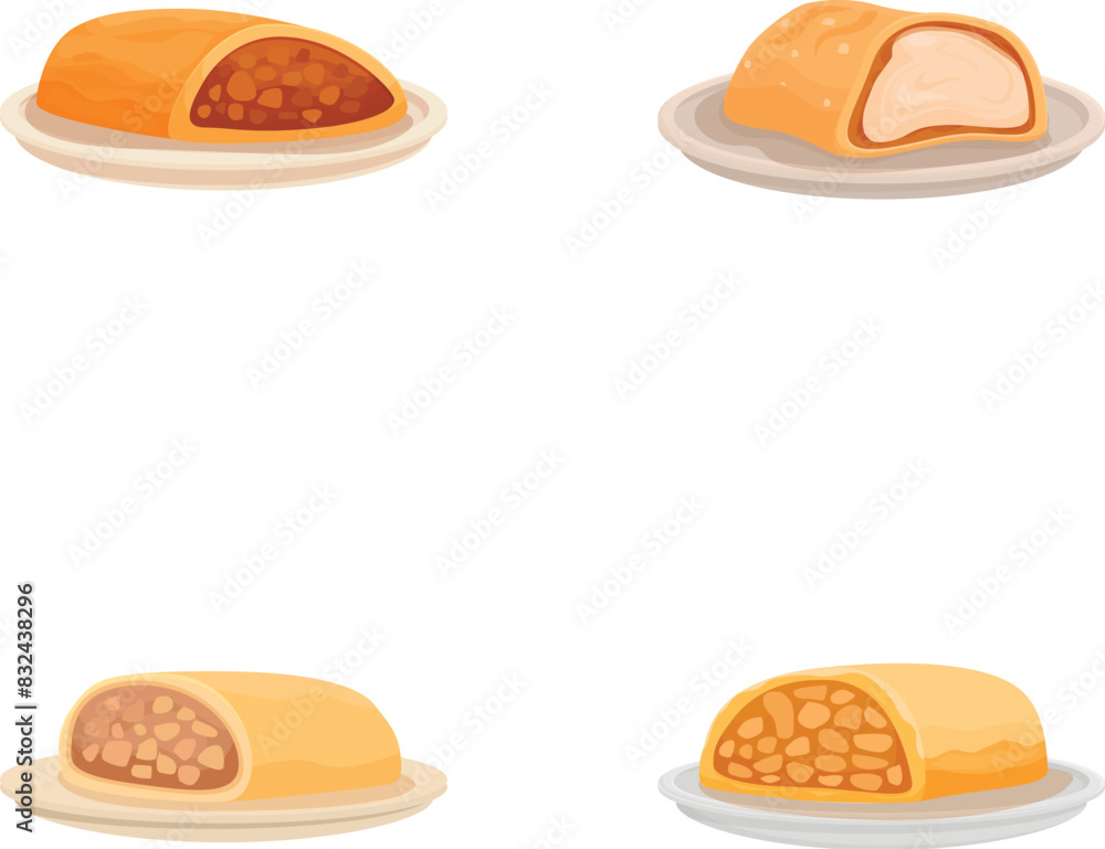 Poster assorted bread icons set for bakery, culinary menu, and design with vector illustration of various b