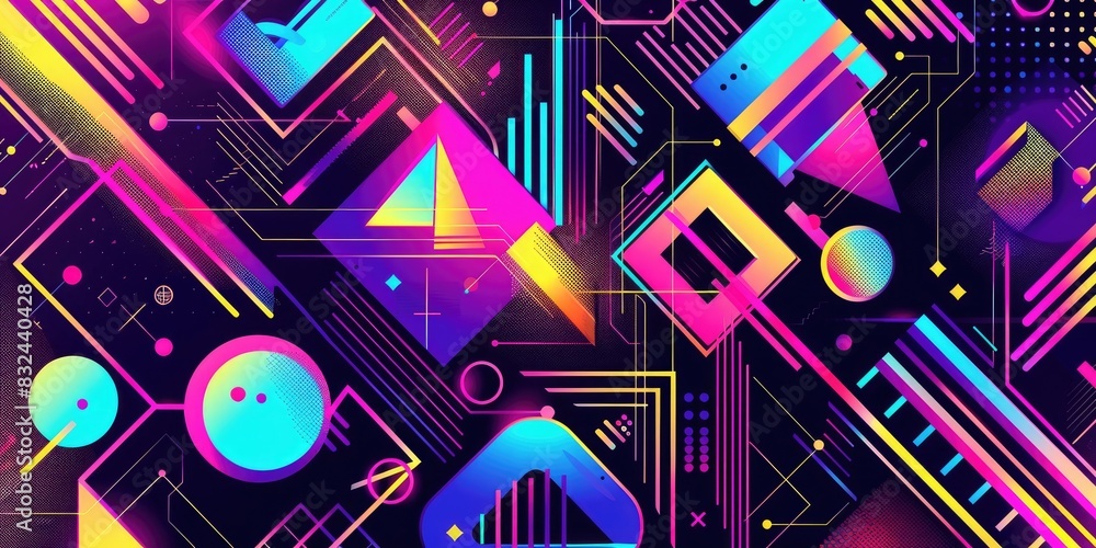 Poster a image of a colorful abstract background with geometric shapes