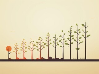 From Seed to Tree Analyzing the Growth Chart of Successful Startups, flat design, minimal