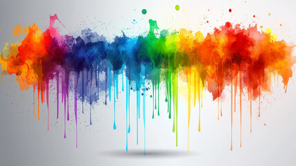 Bright colorful rainbow paint splash abstract vector illustration on white background.
