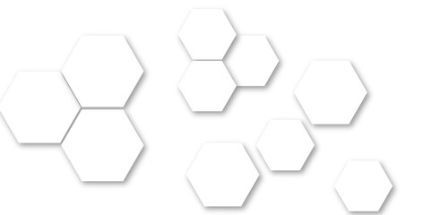 Abstract white hexagon pattern background. Abstract hexagon technology design background. Futuristic honeycomb mosaic white background. Vector Illustration. 