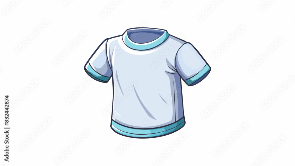 Poster A plain white tshirt made from soft cotton with no logos graphics or text perfect for layering or casual wear.. Cartoon Vector.