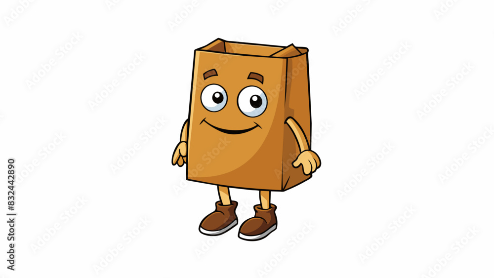 Poster A plain brown rectangular piece of material lightweight and flexible made from compressed paper fibers. It has a slightly rough texture and can be. Cartoon Vector.