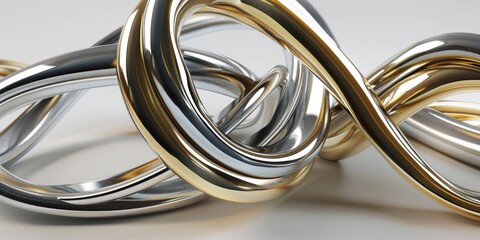 Golden and Silver Interlocking Rings